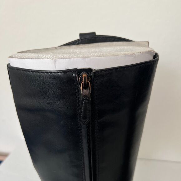 TORY BURCH Black Derby Tall Leather Riding Boots Womens 6 US - Picture 10 of 13